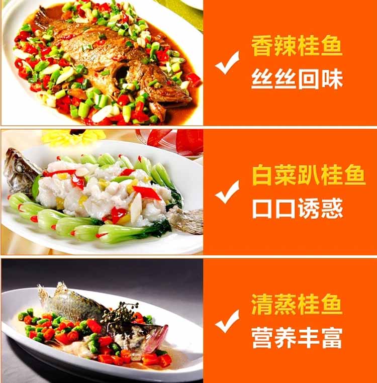 桂鱼活鲜400g-750g/条¥48/500g¥0.10/g