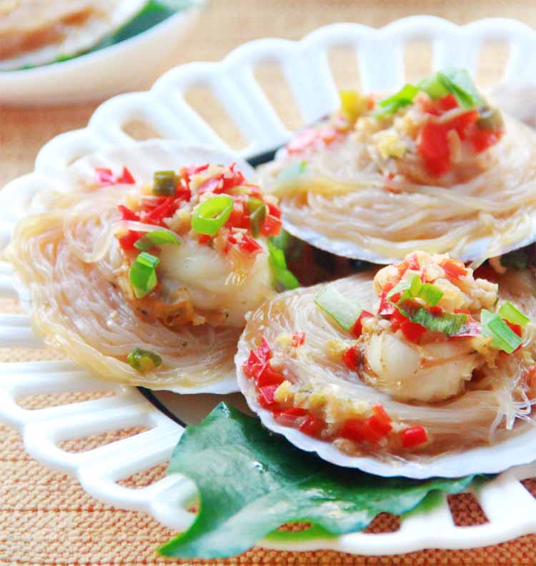 御棠红食品蒜蓉粉丝蒸扇贝